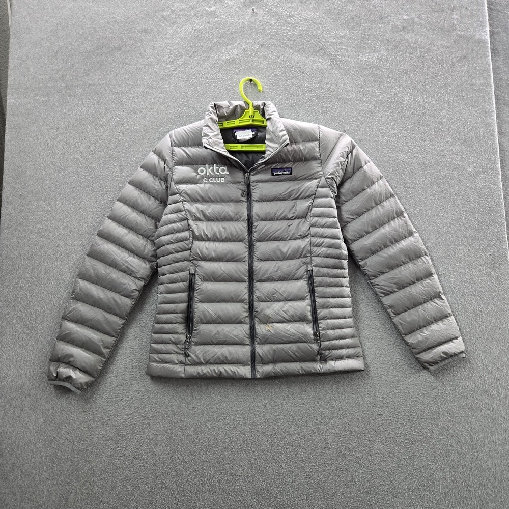 Patagonia Women Jacket S Gray Down Sweater Puffer Full Zip READ